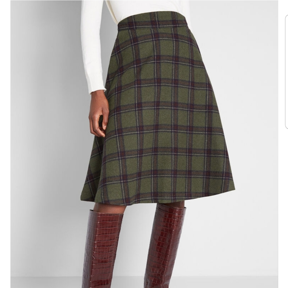 Modcloth plaid midi skirt